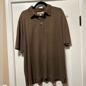 Tommy Bahama Brown Polo Shirt Casual Knit